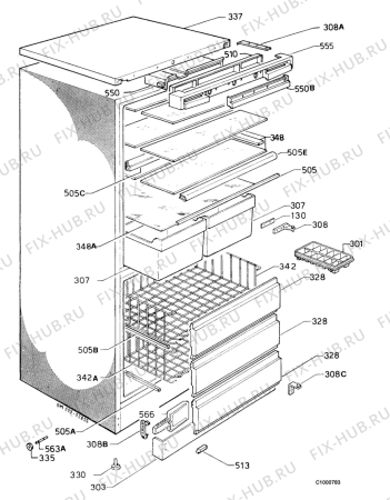 Взрыв-схема холодильника Electrolux ER3124B - Схема узла Housing 001